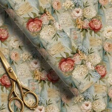 5m/16.4ft Roll Gift Wrapping Paper, Oil Painting Floral Pattern, Matte Copperplate Paper, 43cm X 500cm, Suitable For DIY, Best Friend Gathering, Birthday Party, Holiday Decoration - Flower T-hh10 - View 1