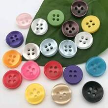 88/100/150/200顆彩色樹脂四孔圓形鈕扣，適用於襯衫、毛衣、開襟衫，手工DIY手機殼貼紙、手工藝材料、衣物縫製配件，隨機配色 - 多色 - 查看 10