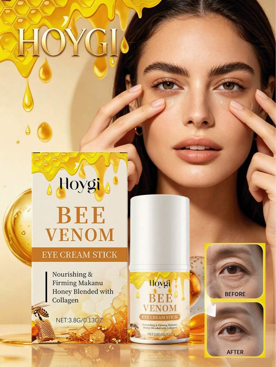 Hoygi Firming Eye Contour Cream With Bee Venom, Eliminates Dark Circles, Reduces Bags Under The Eyes, Brightens, Reduces Puffiness, Improves Skin Elasticity, Relaxes And Provides Long-Lasting Hydration For The Eye Contour. - Crema reafirmante para el contorno de ojos con veneno de abeja - 查看 1