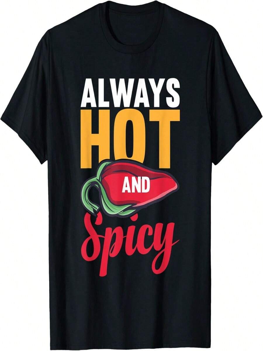 Mexican Party T-Shirt With Spicy And Fun Chili. - Black - View 1