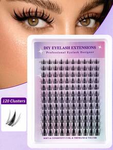60/120pcs D-Curl Fairy Eyelash Clusters 8-18mm Cartoon Style Eyelash Clusters, DIY Eyelash Extensions, Moist Spiky Anime Eyelashes, Single Eyelash Clusters, Ultra-Thin Invisible Eyelash Band, Suitable For Beginners Daily, Wedding, Date, Party, Music Festival, Halloween And Other Occasions. Eyelash Clusters, Eyelash Clusters, Single Eyelashes, False Eyelashes. - D - View 2