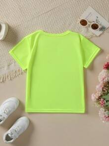Fashionable Short-Sleeved T-Shirt For Children In Summer With Cartoon Prints Of The Number 3, Cars, Helicopters, Boats, Etc. Casual Outdoor Top NY-DX9726 - 軍綠色 - 查看 2