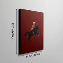 1pc Vintage Western Gothic Skeleton Cowboy Riding Black Horse Wall Art, Minimalist Canvas Poster, Terracotta Red Aesthetic Decorative Painting, Suitable For Living Room, University Dorm, Frameless/Framed/Wooden Hanging Art - Pattern - View 14