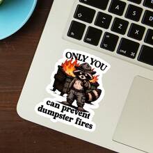 Only You Can Prevent Trash Can Fires Funny Raccoon Sticker, Chaos Control Humorous Design, Suitable For Laptops, Notebooks, Water Bottles, Journals, Lockers, Perfect Gift For Students, Office Workers, Teachers, Creative People And Everyday Problem Solvers - Multicolor - View 7