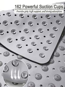 1 pieza Alfombra antideslizante con forma de abanico para el baño, alfombra para los pies de la ducha para la ducha y la ducha, adecuada para personas mayores y mujeres, alfombra antideslizante con ventosas, alfombra de masaje para el suelo, perfecta para el baño, la sala de ducha, la decoración del baño y los accesorios del baño - A - Ver 5