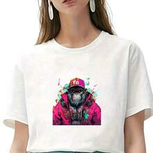 1/2/3PCS Streetwear Gorilla Heat Transfer, Hip Hop Pink Jacket Headphone Baseball Cap Graffiti Style Gorilla Pattern Heat Transfer, Vinyl Print, Heat Transfer Sticker, Iron-On Transfer Sticker Decal - Suitable For Pillows, DIY, Backpacks, T-Shirts, Canvas Bags, Hoodies, Jeans, T-Shirts, Clothing, Sewing Supplies - Multicolor - View 7