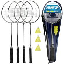 Badminton Set For Backyard Outdoors With 4 Steel Rackets, 3 Badminton Birdies Carry Bag Ultimate Outdoor Game Set For Backyards, Beaches, Camping Tailgating - As Pic - View 1