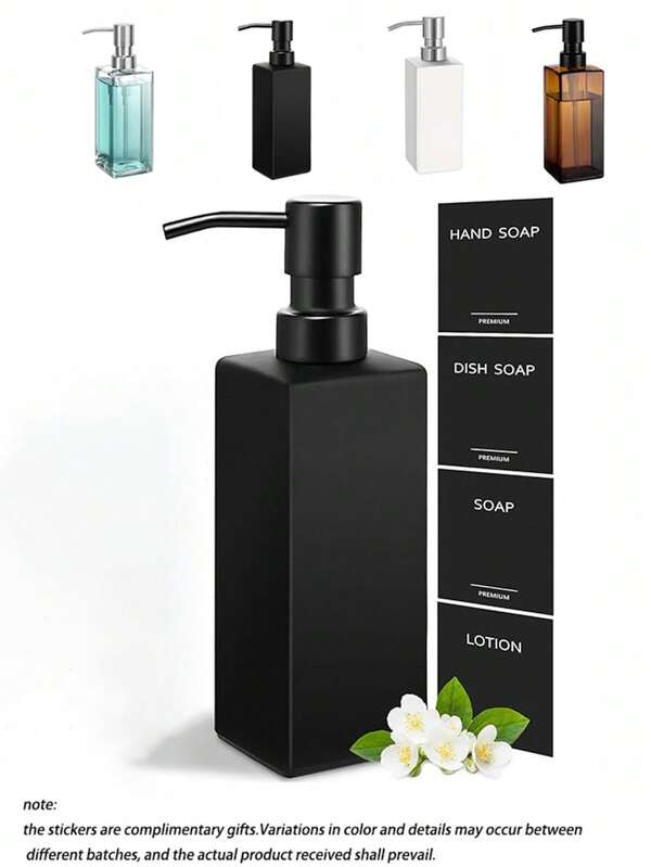 1 pièce Distributeur de savon avec pompe en acier inoxydable, distributeur de savon liquide résistant à la rouille pour lavage des mains & savon à vaisselle, convient pour la salle de bain et la cuisine, bouteille de lotion de comptoir rechargeable de 350 ml