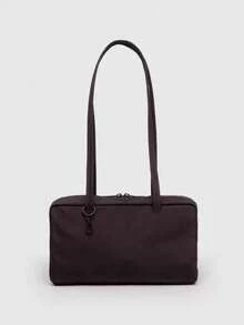 Bolsa de nailon para bolas de bolos, bolso de mano con asa tipo llavero, bolso de trabajo minimalista y casual de gran tamaño, bolso de hombro diario de nueva moda. - Marrón - Ver 2