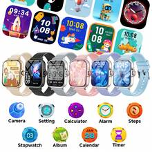 1 buah Jam Tangan Pintar Anak Unisex dengan Tali Silikon Lembut, Layar Sentuh Besar, Kontrol Kamera, Stopwatch, Kalender, Jam Tangan Pintar Anak Gaya Sporty, Cocok untuk Pemakaian Sehari-hari, Hadiah Hari Anak - MultiWarna - View 3