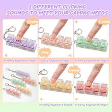 1pc Stress Relief Button, Adult Keyboard Fingertip Toy, Creamy Crisp Clicker Keychain, Cute Button Finger Clicking Toy, Anxiety And Stress Relief Gift, With Vibrant Macaron Colors. The Appearance, Color And Design Are Very Attractive, Making It A Perfect Choice For Party Favors, Gifts And Presents For Friends. (Colorful) - Multicolor - View 6