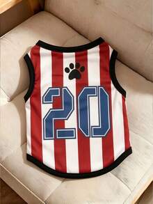 Dog Football Pet Vest, Mesh Breathable, Dog Paw Number - Multicolor - View 2