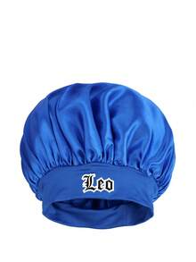 1pc Rosered Satin Sleeping Cap, Lightweight Hair Care Cap,12 Constellations Print Satin Sleep Bonnet Large Bonnet Wide Elastic Band Silky Hair - Blue - View 11