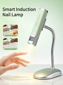 1pc Mini Rechargeable UV LED Nail Lamp, Suitable For Gel Nails, Fast Drying UV LED Gel Nail Polish Curing Light, Nail Art Tool, Rechargeable Nail Salon Equipment - Mint Green - View 1