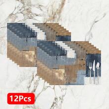 1pc/4pcs/6pcs, Home Decor, Abstract Pattern Printed Linen Placemats, All Season, Suitable For Dining Table, Washable Placemats, Coasters, Kitchen Placemats, Home Goods, Kitchen Supplies, Dining Table Decor - Multicolor - View 13