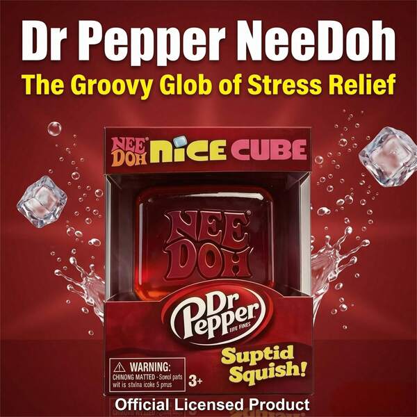 WPETLE 1pc Limited Edition Co-Branded Squishy Cube, Collectible Soda Themed Nice Cube Fidget Toy, Novelty Stress Relief Gift For Fidget Toy Collectors & Soda Lovers