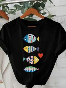 Women T-Shirts - 黑色 - 查看 1