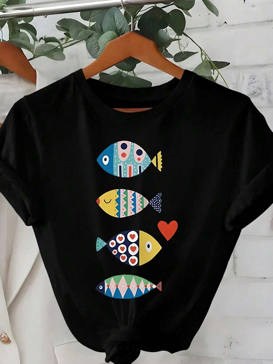Women T-Shirts - 黑色 - 查看 1