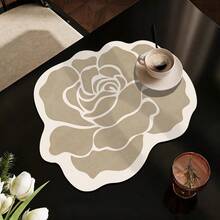 Kitchen Dish Drying Mat, Absorbent Table Mat, Countertop Dish Mat, No-Wash Table Mat, Bowl And Plate Drying Mat - Beige Flowers - View 4