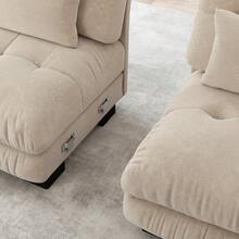 Sofa 220 cm de Chenille para hogar - Marrón café, 2 plazas - Ver 10