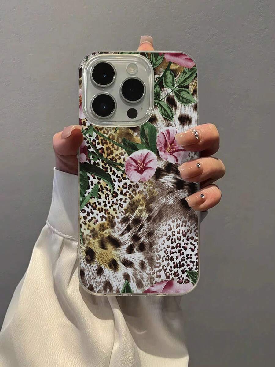 Yusha E-Style 豹紋花卉拼接彩繪防摔手機殼，適用於 Ip14、Ip14pro、Ip14promax、Ip13、Ip13pro、Ip13promax、Ip11、Ip11promax、Ip12、Ip12pro、Ip12promanx、IpXR、IpXS、Ip15、Ip15pro、Ip15promax、Ip16、Ip16pro、Ip16promax、Ip17、Ip17pro、Ip17air、Ip17promax，適用於 系列 S23、S24、A04、A05、A14、A12、A15、A33、A53、A32、A35、A34、13、13pro、14、14pro、15、15pro 系列高級防摔手機殼