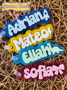 Backpack Name Tag Personalized Keychain For Kids Name Bag Tag Custom Lunch Box Keychain Personalized For Kids Acrylic Backpack Tag With Icon - Cute Name Keychain - View 2