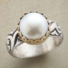 Vintage Carved Textured Dual-Tone Ring, Unique Attention-Grabbing, Versatile For Daily Wear & Gatherings - Silver - View 1