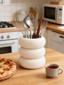 1 pieza Estante apilable para utensilios de mesa de cocina, organizador multifuncional para almacenamiento de cuchillos y tenedores, decoración de cocina del hogar - Multicolor - Ver 6