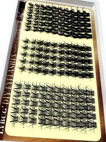 150pcs 6-in-1 Bulu Mata Palsu Gaya Kartun Berduri Berkelompok, Ekstensi Bulu Mata Berduri Tunggal Unik Gaya Kartun Tipis, Ekstensi Bulu Mata Gaya Anime Bervolume DIY D Curl 10-16mm - Hitam - View 5