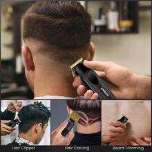 1pc Men's Electric Hair Clipper Portable Oil Hair Carving Clipper Hair Trimmer USB Rechargeable Salon Edge Trimmer - View 9
