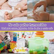 Toallitas Húmedas para Bebé 30  Paquetes - 100 comprimidos por paquete - Sin Fragancia, Suaves con Aloe y Vitamina E, Seguras para la Piel Sensible - Envase con tapa abatible - Ver 6