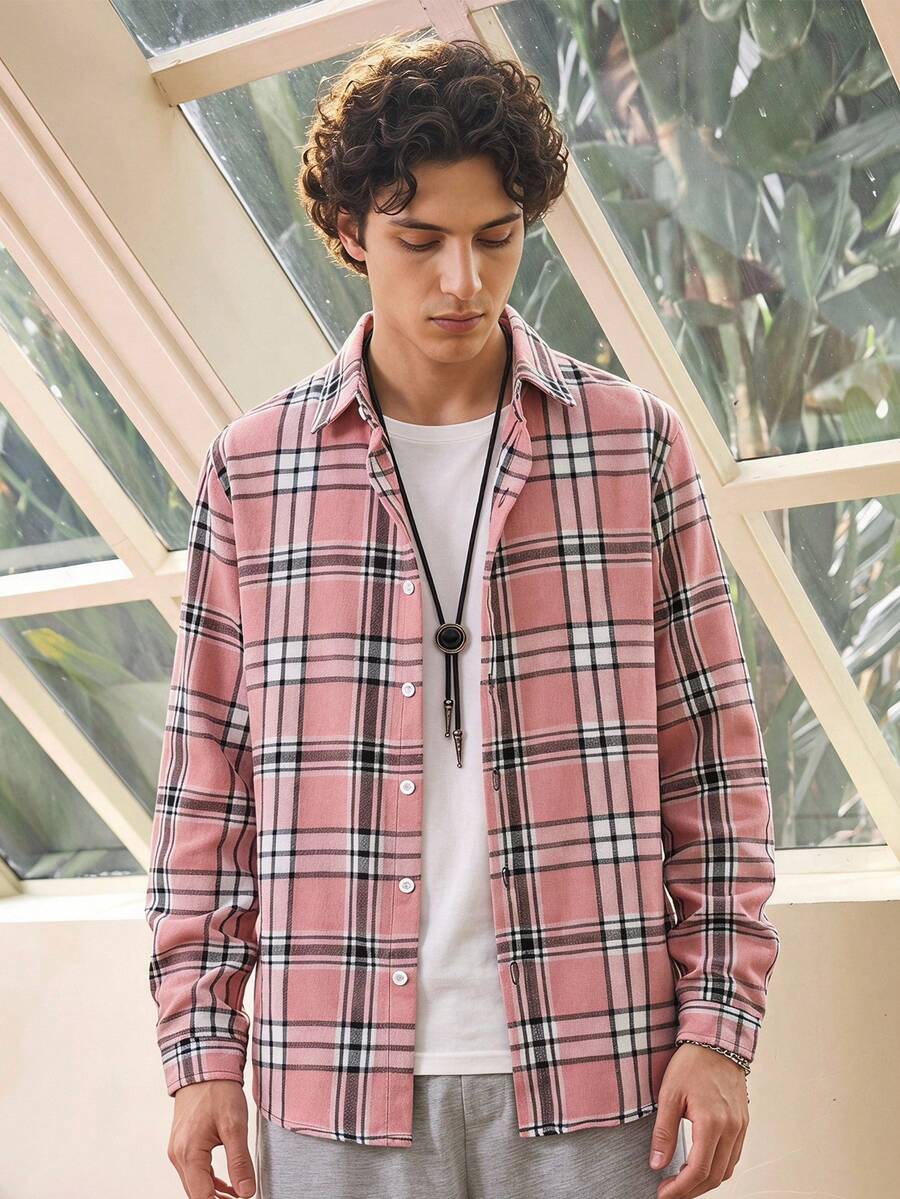 Whitmere Men's Plaid Casual/Business Long Sleeve Shirt, Spring/Autumn - Multicolor - View 1