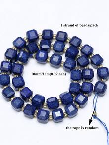 1 Strand 6/8/10MM Natural Faceted Stone Square Lapis Lazuli Loose Spacer Beads For Jewelry DIY Making Bracelet Accessories - Multicolor - View 9