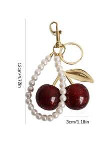 Colgante de fresa y limón de moda y fresco, accesorio de bolso de diseño de nicho personalizado, llavero de cuerda lindo, adecuado para compras, citas, uso diario - Rojo - Ver 4