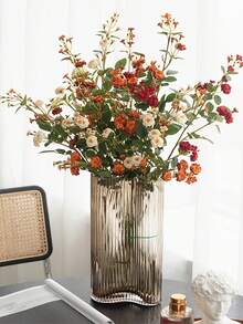 2pcs Artificial Wild Rose Plant Decor, Realistic UV-Resistant Faux Multi-Flower Roses, Suitable For Wedding Bridal Engagement, Birthday Holiday Party Decoration, Farmhouse Style, Living Room, Tabletop Centerpiece, Vase Home Decor - Multicolor - View 6