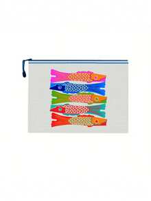 Waterproof Beach Makeup Bag, Colorful Fish Pattern, Ocean Theme Large Capacity Transparent Cosmetic Bag, Nylon Zipper, Lightweight Sun Protection Storage Bag, Portable Travel Organizer, Multi-Functional Storage Bag, Suitable For Swimming, Beach, Diving, Daily Use - Multicolor - View 13