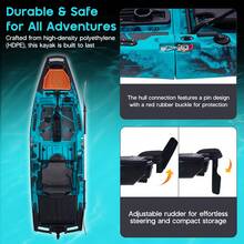 Modular Fishing Kayak With Drive System – Lightweight Sit-On-Top Pedal Kayak, Durable HDPE Construction, 420lbs Capacity For Adults & Youth - Propeller Drive - View 6