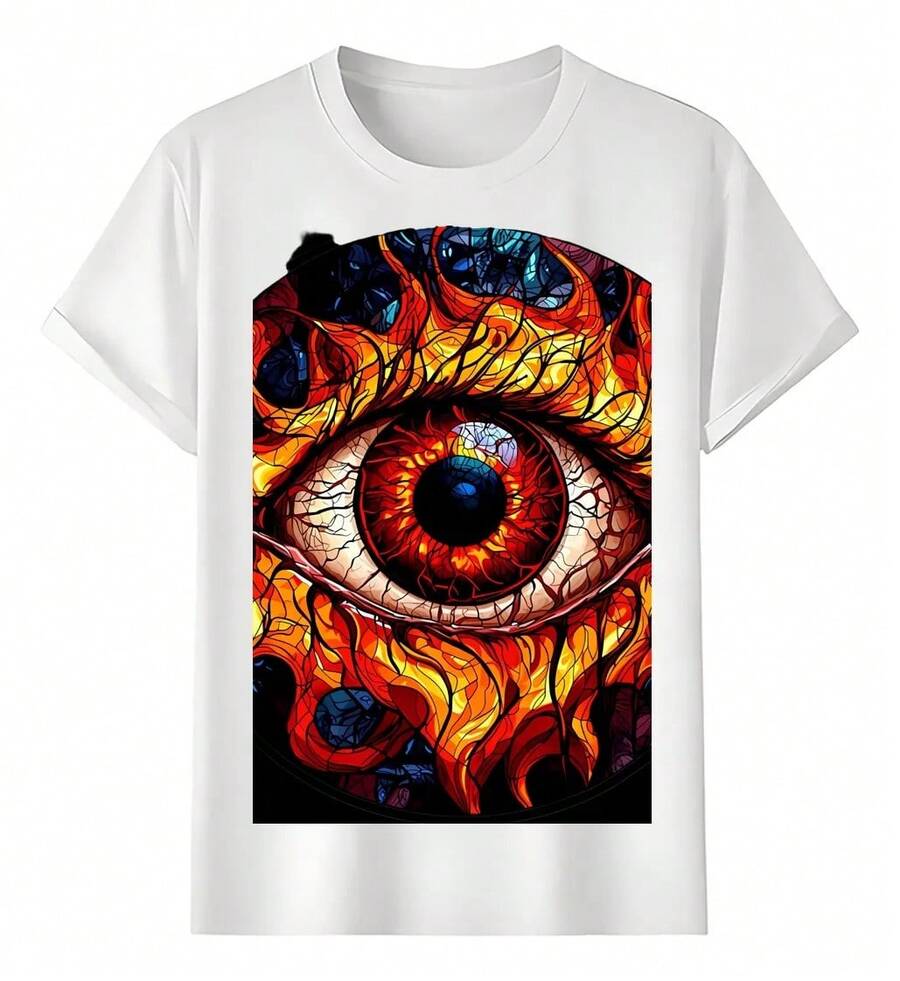 Burning Eye T-Shirts Artistic Design - White - View 1
