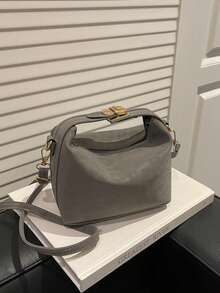 Minimalist Casual Small Handbag For Women, New High-Quality Niche Design Vintage Shoulder Crossbody Bag - Grey - View 8