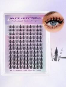 60/120pcs D-Curl Fairy Eyelash Clusters 8-18mm Cartoon Style Eyelash Clusters, DIY Eyelash Extensions, Moist Spiky Anime Eyelashes, Single Eyelash Clusters, Ultra-Thin Invisible Eyelash Band, Suitable For Beginners Daily, Wedding, Date, Party, Music Festival, Halloween And Other Occasions. Eyelash Clusters, Eyelash Clusters, Single Eyelashes, False Eyelashes. - D - View 12