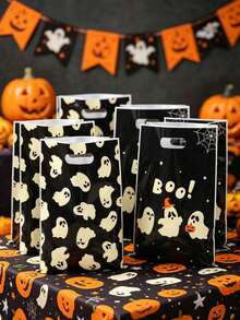 50/25/1 Halloween Geschenktüten, Halloween gruselige "BOO" Geschenktüten, Halloween Geistermuster dekorative Tragetaschen, Halloween Partyzubehör, Halloween Süßigkeiten- oder Snack-Tüten, Halloween Schokoladentüten, Halloween Küchenverpackungsmaterial, Halloween Dekorationen, Horror Spukhaus Dekoration, Halloween Raumdekoration, Halloween Heimdekoration, Partygeschenke, Halloween Dekoration, Gothic Stil, Herbstdekoration, Halloween, Vampir Thema - A - Übersicht 4