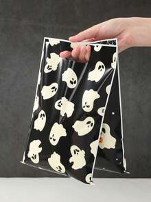 50/25/1 Halloween Geschenktüten, Halloween gruselige "BOO" Geschenktüten, Halloween Geistermuster dekorative Tragetaschen, Halloween Partyzubehör, Halloween Süßigkeiten- oder Snack-Tüten, Halloween Schokoladentüten, Halloween Küchenverpackungsmaterial, Halloween Dekorationen, Horror Spukhaus Dekoration, Halloween Raumdekoration, Halloween Heimdekoration, Partygeschenke, Halloween Dekoration, Gothic Stil, Herbstdekoration, Halloween, Vampir Thema - A - Übersicht 2