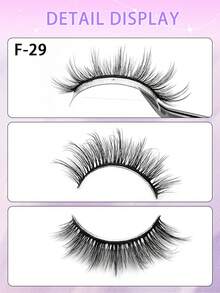 ENCHUW 5 Pairs 3D Fake Eyelashes Natural Lashes Short False Eyelashes Pack Reusable False Lashes Soft Wispy Lashes Fluffy Eye Lashes - Black - View 3