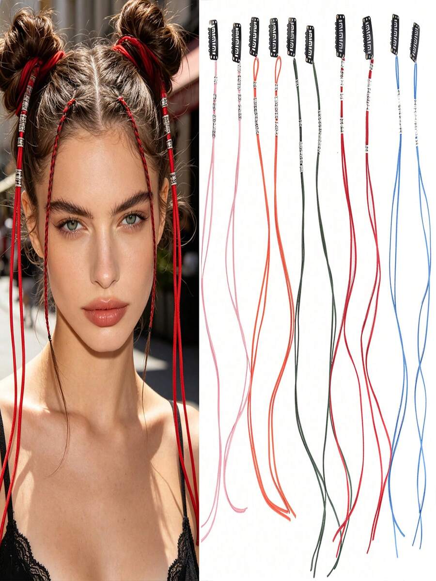 2-Pack Red/Blue/Pink/Orange/Dark Green Bobbi Hair Clips, Party And Holiday Decorations - Multicolor - View 1