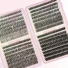 Lash Group Set, 640 Lash Extensions For Elongation, 10-17mm Individual Lashes, D-Shaped, Fluffy, Wispy False Lashes, DIY Kit - View 3
