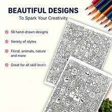 Color Your World Line Art Coloring Book, 24 Pages Of Cartoon Monster Line Art, Fun Creative Sketching Activity, Stress Relief Coloring Practice Book For Adults, Teens And Painting Beginners - Coloring Book - View 3