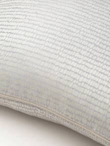 1pc Solid Color Jacquard Pillow Case, Modern Minimalist Polyester Square Cushion Cover, Soft And Comfortable For Living Room Home Decor - Grey - View 4