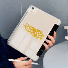 1 pieza Funda protectora para tableta con patrón de carreras vintage, funda plegable 3+Y con soporte magnético multiángulo, ranura para lápiz y función de suspensión/activación automática, compatible con iPad Pro/Air, Pad 5/6/21, Pad, MatePad, Honor Pad - Multicolor - Ver 3