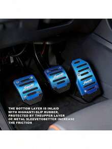 3PCS Multi-Color Universal Car Brake & Accelerator Pedal Pads, Anti-Slip Pedal Pad Set, Accelerator Pedal Cover, Car Brake Pedal Protector, High-Quality Anti-Slip Pedal Pads, 3-Color Brake, Accelerator, Clutch Pedal Set, Suitable For Manual Transmission Car Pedal Pads, Anti-Slip Durable Foot Pedals - Foot Pedal - View 8