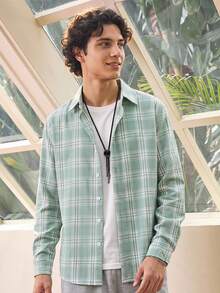Whitmere Men's Plaid Casual/Business Long Sleeve Shirt, Spring/Autumn - Multicolor - View 1